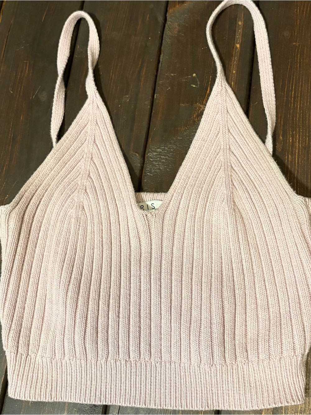 Ribbed Knit Spaghetti Strap Crop Top